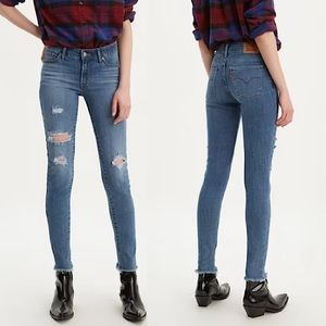 LEVI'S 711 Skinny Distressed Denim Jeans